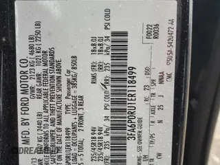 2014 Ford Fusion Titanium Hybrid z VIN 3FA6P0RU1ER118499, wystawiony jako Copart lot #58591305 z przebiegiem 252 353 mil mil oraz Szkody całkowita. Historia ofert i sprzedaży dostępna na DreamBid. Obrazek 13.