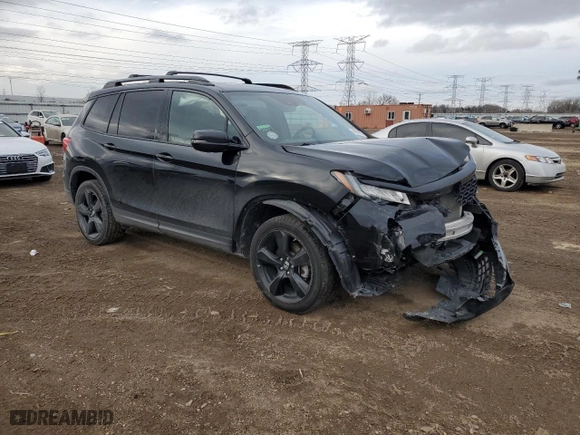 2019 Honda Passport Elite with VIN 5FNYF8H04KB009390, listed as a Copart auction lot 43961605 with 74,641 mi miles and Salvage Title. Bid and sale history available at carsss.com. Image 4.