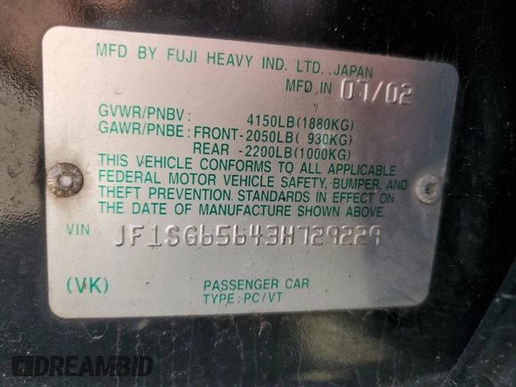 2003 Subaru Forester XS with VIN JF1SG65643H729229, listed as a Copart auction lot 48971085 with 0 mi miles and Salvage Title. Bid and sale history available at carsss.com. Image 14.