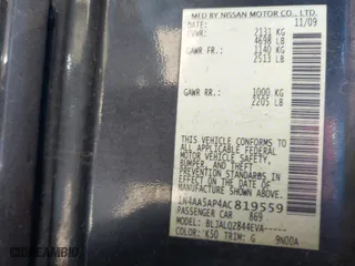 2010 Nissan Maxima 3.5 SV w/Sport Pkg with VIN 1N4AA5AP4AC819559, listed as a IAAI auction lot 42048016 with 245,111 mi miles. Bid and sale history available at carsss.com. Image 9.