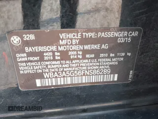 2015 BMW 3 Series 328i z VIN WBA3A5G56FNS86289, wystawiony jako IAAI lot #42150471 z przebiegiem 114 625 mil mil oraz . Historia ofert i sprzedaży dostępna na DreamBid. Obrazek 9.