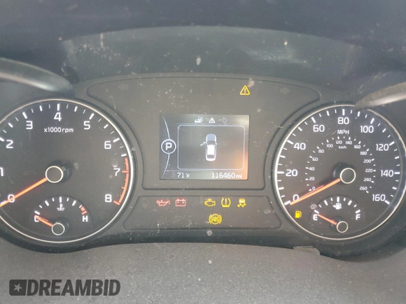 2016 Kia Optima LX with VIN 5XXGT4L35GG078401, listed as a Copart auction lot 52289455 with 116,460 mi miles and Salvage Title. Bid and sale history available at carsss.com. Image 9.