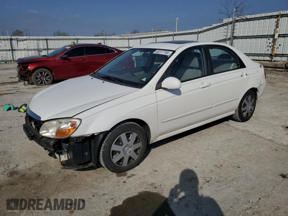 2009 Kia Spectra EX with VIN KNAFE221295654167, listed as a Copart auction lot 53377745 with 131,266 mi miles and Salvage Title. Bid and sale history available at DreamBid. Image 1.