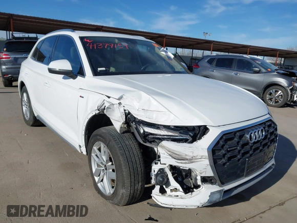 2022 Audi Q5 S line Premium with VIN WA1GAAFY2N2051987, listed as a IAAI auction lot 41379159 with 34,592 mi miles and . Bid and sale history available at DreamBid. Image 6.