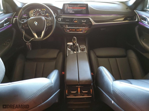 2019 BMW 5 Series 530e iPerformance with VIN WBAJA9C57KB393593, listed as a Copart auction lot 42133955 with 53,771 mi miles and Salvage Title. Bid and sale history available at carsss.com. Image 8.