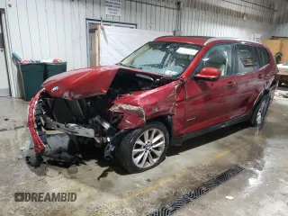 2013 BMW X3 xDrive28i with VIN 5UXWX9C57D0A25292, listed as a Copart auction lot 87730015 with 108,868 mi miles and Salvage Title. Bid and sale history available at carsss.com. Image 1.
