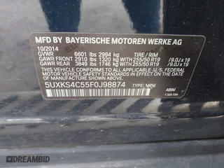 2015 BMW X5 xDrive35d with VIN 5UXKS4C55F0J98874, listed as a IAAI auction lot 42030583 with 151,079 mi miles. Bid and sale history available at carsss.com. Image 9.