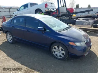 2007 Honda Civic Sdn LX with VIN 1HGFA16587L124463, listed as a IAAI auction lot 42042736 with 189,929 mi miles. Bid and sale history available at carsss.com. Image 1.