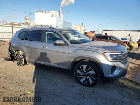 2024 Volkswagen Atlas SEL with VIN 1V2BR2CA4RC527287, listed as a Copart auction lot 41517555 with 22,347 mi miles and Salvage title. Bid and sale history available at DreamBid. Image 4.