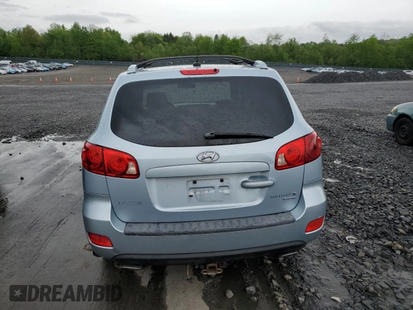 2007 Hyundai Santa Fe SE with VIN 5NMSH73E07H040588, listed as a Copart auction lot 56698875 with 177,099 mi miles and Salvage title. Bid and sale history available at DreamBid. Image 6.