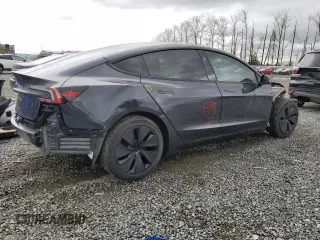2025 Tesla Model 3 Long Range with VIN 5YJ3E1EA5SF889727, listed as a Copart auction lot 49207545 with 6,980 mi miles and Salvage Title. Bid and sale history available at carsss.com. Image 3.
