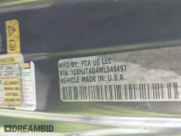 2021 Jeep Gladiator 80th Anniversary с VIN 1C6HJTAG4ML549497, выставлен на аукционе IAAI как лот 42128741 с пробегом Не указан миль и . История ставок и продаж доступна на DreamBid. Изображение 9.