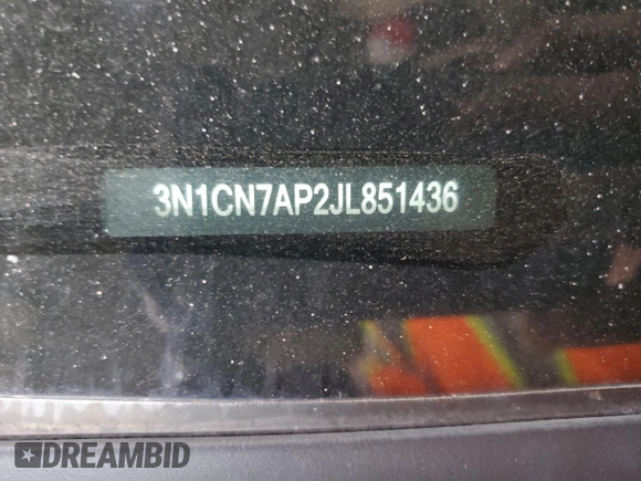 2018 Nissan Versa Sedan SV with VIN 3N1CN7AP2JL851436, listed as a Copart auction lot 45165175 with 99,746 mi miles and Salvage Title. Bid and sale history available at carsss.com. Image 12.