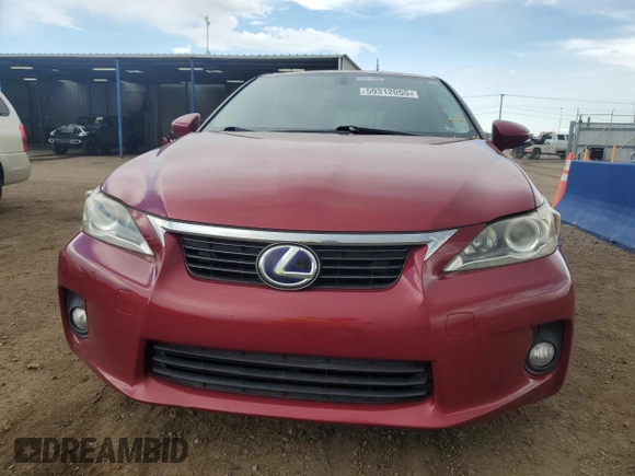 2012 Lexus CT 200h with VIN JTHKD5BH5C2119652, listed as a Copart auction lot 59312055 with 65,965 mi miles and Clean title. Bid and sale history available at DreamBid. Image 5.