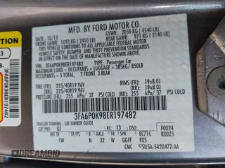 2014 Ford Fusion Titanium with VIN 3FA6P0K98ER197482, listed as a IAAI auction lot 42251293 with 165,520 mi miles and . Bid and sale history available at DreamBid. Image 9.