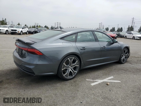 2020 Audi A7 Prestige with VIN WAUV2AF28LN057212, listed as a Copart auction lot 55405124 with 45,090 mi miles and Salvage Title. Bid and sale history available at carsss.com. Image 3.