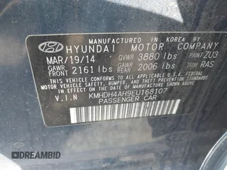 2014 Hyundai Elantra Sport с VIN KMHDH4AH9EU168107, выставлен на аукционе IAAI как лот 41910668 с пробегом 102 379 миль миль и . История ставок и продаж доступна на DreamBid. Изображение 9.
