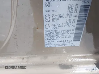 2024 Nissan Frontier Pro-4X z VIN 1N6ED1EK0RN644461, wystawiony jako IAAI lot #42618837 z przebiegiem 18 179 mil mil oraz . Historia ofert i sprzedaży dostępna na DreamBid. Obrazek 9.