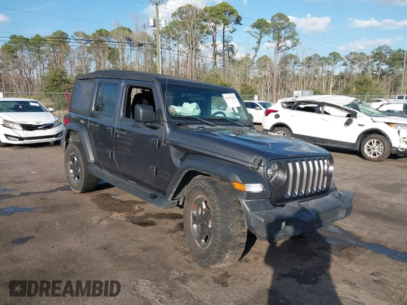 2022 Jeep Wrangler Unlimited Sport with VIN 1C4HJXDG1NW167066, listed as a IAAI auction lot 41572221 with 48,356 mi miles and . Bid and sale history available at DreamBid. Image 1.