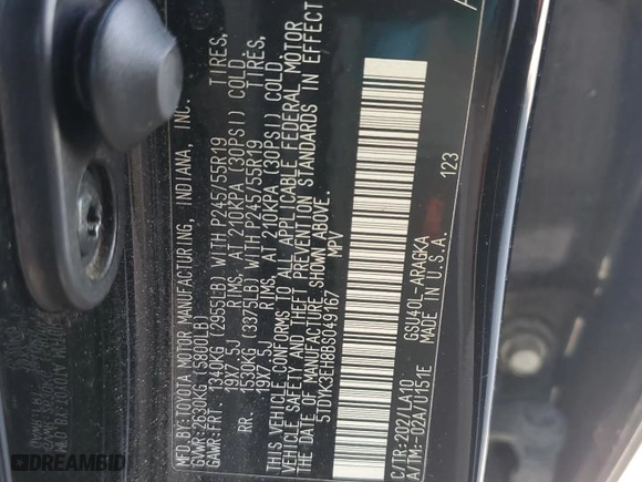 2011 Toyota Highlander Limited with VIN 5TDYK3EH8BS049167, listed as a Copart auction lot 51699775 with 0 mi miles and Clean Title. Bid and sale history available at carsss.com. Image 12.