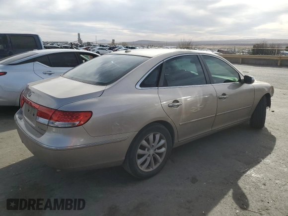 2008 Hyundai Azera Limited with VIN KMHFC46F98A251380, listed as a Copart auction lot 49347165 with 206,526 mi miles and Salvage Title. Bid and sale history available at DreamBid. Image 3.