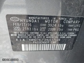 2017 Hyundai Elantra SE with VIN KMHD74LF3HU117124, listed as a IAAI auction lot 41893076 with 150,064 mi miles. Bid and sale history available at carsss.com. Image 9.