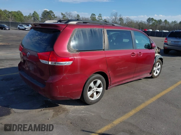 2012 Toyota Sienna LE AAS with VIN 5TDKK3DCXCS227268, listed as a IAAI auction lot 41504555 with 268,609 mi miles. Bid and sale history available at carsss.com. Image 4.