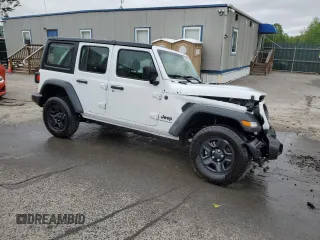 2024 Jeep Wrangler Sport S with VIN 1C4PJXDG3RW173078, listed as a Copart auction lot 57075565 with 26,661 mi miles and Salvage title. Bid and sale history available at DreamBid. Image 4.