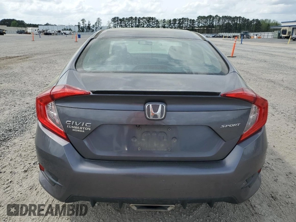 2020 Honda Civic Sedan Sport with VIN 2HGFC2F86LH526581, listed as a Copart auction lot 51692295 with 38,778 mi miles and Salvage Title. Bid and sale history available at carsss.com. Image 6.