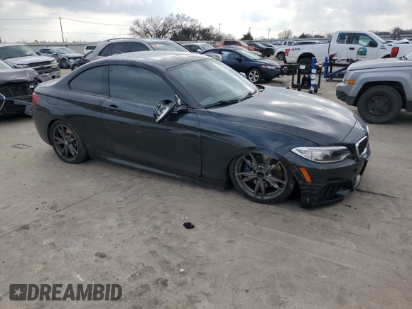 2015 BMW 2 Series M235i with VIN WBA1J7C50FV254060, listed as a Copart auction lot 43622085 with 61,397 mi miles and Salvage Title. Bid and sale history available at carsss.com. Image 4.