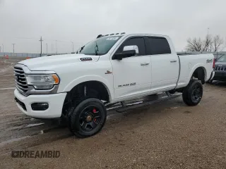 2022 Ram 2500 Longhorn z VIN 3C6UR5GL3NG186096, wystawiony jako Copart lot #79273264 z przebiegiem 35 144 mil mil oraz Szkoda całkowita • Salvage title. Historia ofert i sprzedaży dostępna na DreamBid. Obrazek 1.