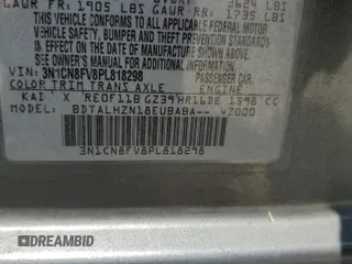 2023 Nissan Versa SR with VIN 3N1CN8FV8PL818298, listed as a Copart auction lot 61117574 with Not Provided miles and Salvage Title. Bid and sale history available at DreamBid. Image 14.