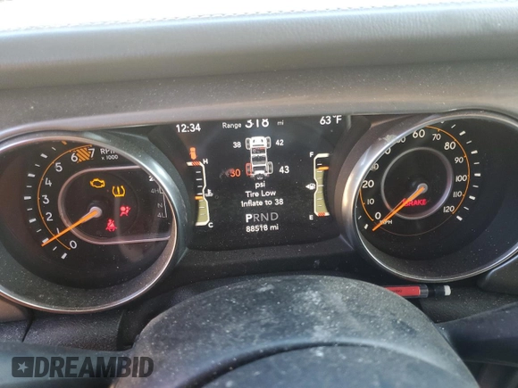 2020 Jeep Wrangler Unlimited Sahara with VIN 1C4HJXENXLW175550, listed as a Copart auction lot 42625175 with 88,518 mi miles and Salvage Title. Bid and sale history available at carsss.com. Image 9.