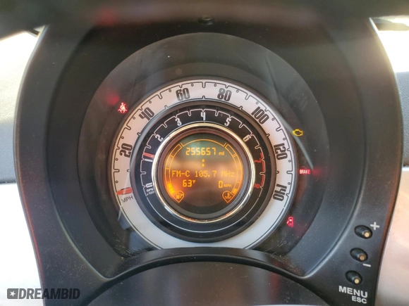 2012 FIAT 500 Pop with VIN 3C3CFFDR7CT130506, listed as a Copart auction lot 45363785 with 255,657 mi miles and Salvage Title. Bid and sale history available at carsss.com. Image 9.