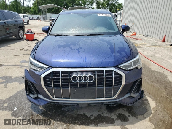 2022 Audi Q3 S line Premium Plus with VIN WA1EECF31N1080897, listed as a Copart auction lot 57252625 with 24,338 mi miles and Salvage title. Bid and sale history available at DreamBid. Image 5.