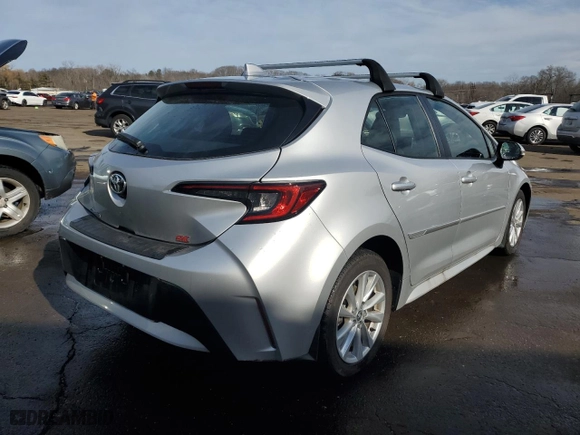 2025 Toyota Corolla Hatchback SE with VIN JTND4MBEXS3233550, listed as a Copart auction lot 46416945 with 7,488 mi miles and Salvage Title. Bid and sale history available at carsss.com. Image 3.