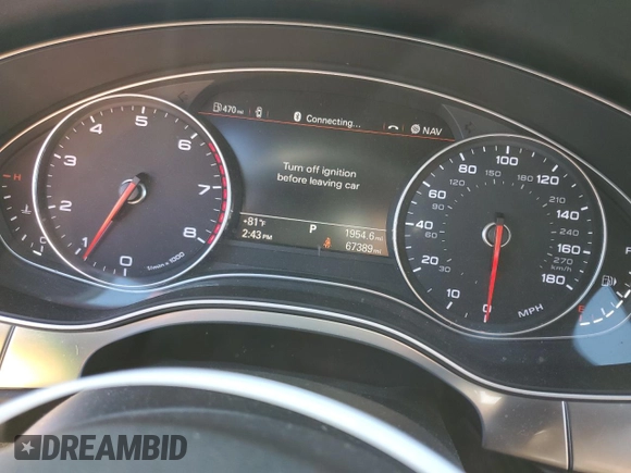 2014 Audi A6 Premium Plus with VIN WAUDFAFCXEN100850, listed as a Copart auction lot 60756835 with 67,389 mi miles and Salvage title. Bid and sale history available at DreamBid. Image 9.