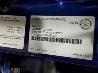 2019 Acura TLX w/Advance Pkg with VIN 19UUB3F82KA801294, listed as a Copart auction lot 89244275 with 118,541 mi miles and Salvage Title. Bid and sale history available at carsss.com. Image 14.