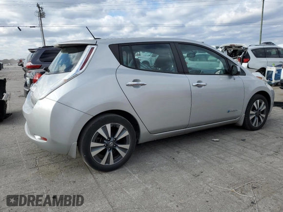 2016 Nissan LEAF S with VIN 1N4BZ0CP2GC314125, listed as a Copart auction lot 81280444 with 47,575 mi miles and Salvage Title. Bid and sale history available at carsss.com. Image 3.