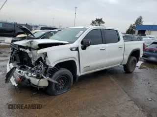 2021 GMC Sierra 1500 AT4 with VIN 3GTU9EET0MG445931, listed as a Copart auction lot 43612235 with 77,326 mi miles and Salvage Title. Bid and sale history available at carsss.com. Image 1.