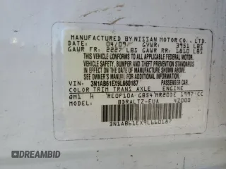 2009 Nissan Sentra FE+ with VIN 3N1AB61EX9L660187, listed as a Copart auction lot 52014625 with Not Provided miles and Salvage Title. Bid and sale history available at DreamBid. Image 13.