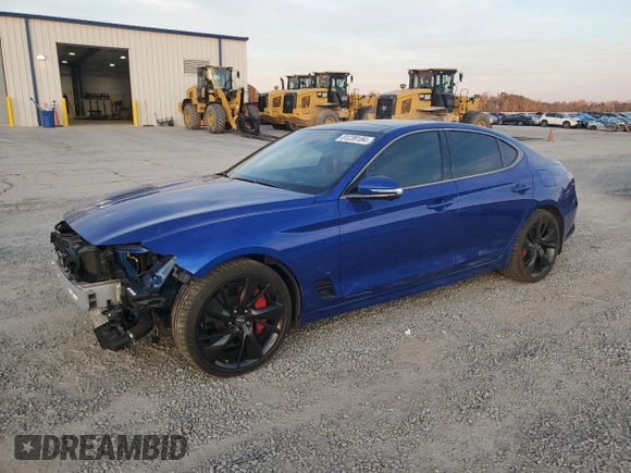 2023 Genesis G70 3.3T with VIN KMTG54TEXPU115465, listed as a Copart auction lot 81239184 with 16,059 mi miles and Salvage Title. Bid and sale history available at DreamBid. Image 1.