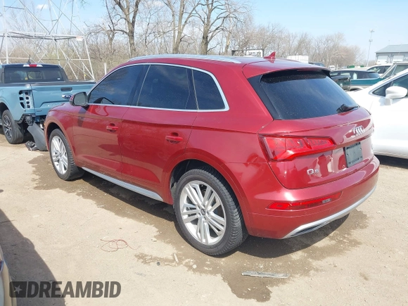 2018 Audi Q5 Premium Plus with VIN WA1BNAFYXJ2077049, listed as a IAAI auction lot 41908063 with 106,215 mi miles. Bid and sale history available at carsss.com. Image 3.