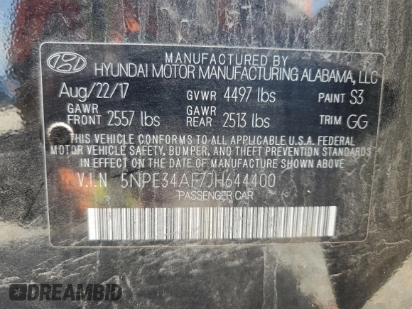 2018 Hyundai Sonata SEL z VIN 5NPE34AF7JH644400, wystawiony jako Copart lot #56585165 z przebiegiem 87 554 mil mil oraz Szkoda całkowita • Salvage title. Historia ofert i sprzedaży dostępna na DreamBid. Obrazek 12.