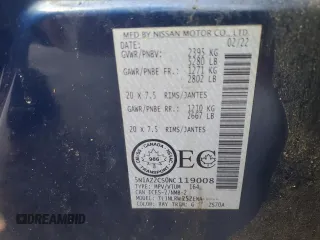 2022 Nissan Murano SL z VIN 5N1AZ2CS0NC119008, wystawiony jako Copart lot #52104105 z przebiegiem 51 651 mil mil oraz Szkoda całkowita • Salvage title. Historia ofert i sprzedaży dostępna na DreamBid. Obrazek 14.