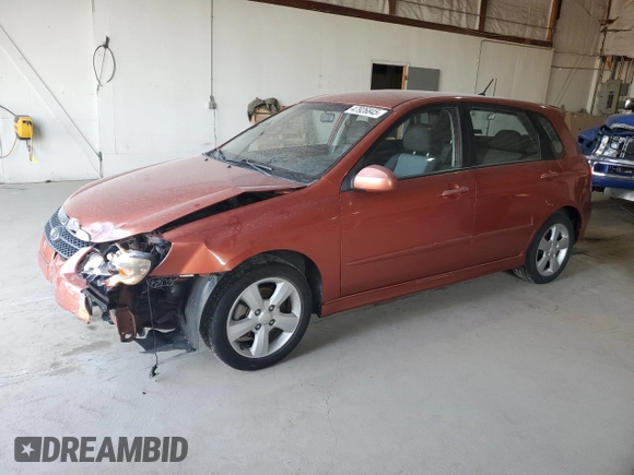 2008 Kia Spectra with VIN KNAFE161285017945, listed as a Copart auction lot 47926845 with 181,054 mi miles and Salvage Title. Bid and sale history available at carsss.com. Image 1.