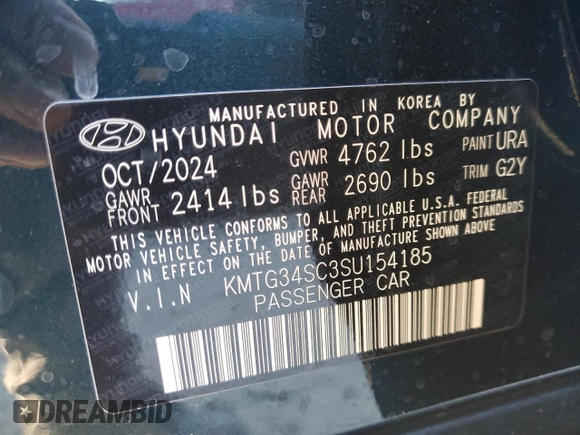 2025 Genesis G70 2.5T с VIN KMTG34SC3SU154185, выставлен на аукционе Copart как лот 86526414 с пробегом 611 миль миль и Чистый • Clean title. История ставок и продаж доступна на DreamBid. Изображение 13.