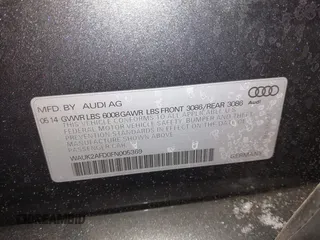 2015 Audi S8 with VIN WAUK2AFD0FN005369, listed as a IAAI auction lot 41312743 with 76,750 mi miles. Bid and sale history available at carsss.com. Image 9.