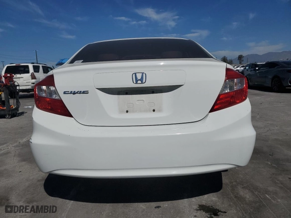 2012 Honda Civic Sdn LX with VIN 19XFB2F50CE328856, listed as a Copart auction lot 52494395 with 152,866 mi miles and Salvage Title. Bid and sale history available at carsss.com. Image 6.