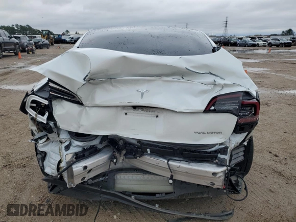 2022 Tesla Model 3 Long Range with VIN 5YJ3E1EB2NF201275, listed as a Copart auction lot 88024985 with 43,540 mi miles and Salvage Title. Bid and sale history available at DreamBid. Image 6.